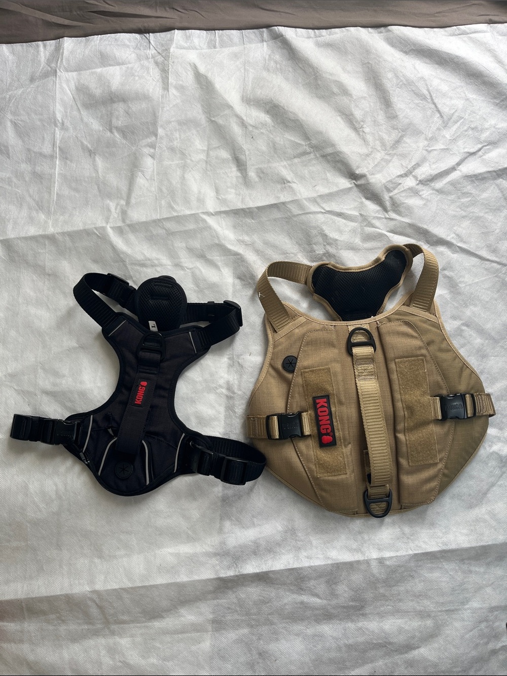 Kong Tactical Dog Harness Pair in Black and Tan